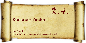 Kersner Andor névjegykártya