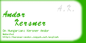 andor kersner business card